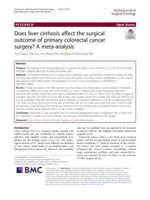 Does Liver Cirrhosis Affect the Surgical Outcome of Primary Colorectal