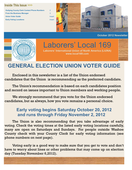 October 2012 EARLY VOTING Insert Newsletter.Pub