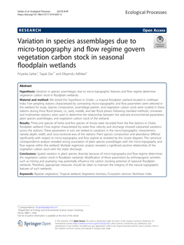 Variation in Species Assemblages Due to Micro-Topography and Flow