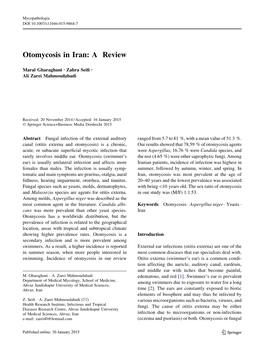 Otomycosis in Iran: a Review