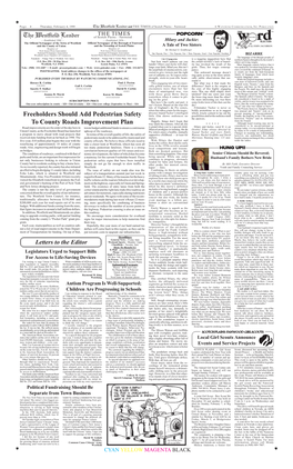 4 Thursday, February 4, 1999 the Westfield Leader and the TIMES of Scotch Plains – Fanwood a WATCHUNG COMMUNICATIONS, INC