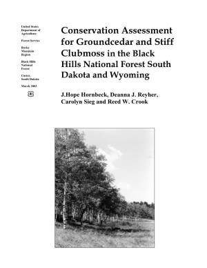 Conservation Assessment for Groundcedar and Stiff Clubmoss In