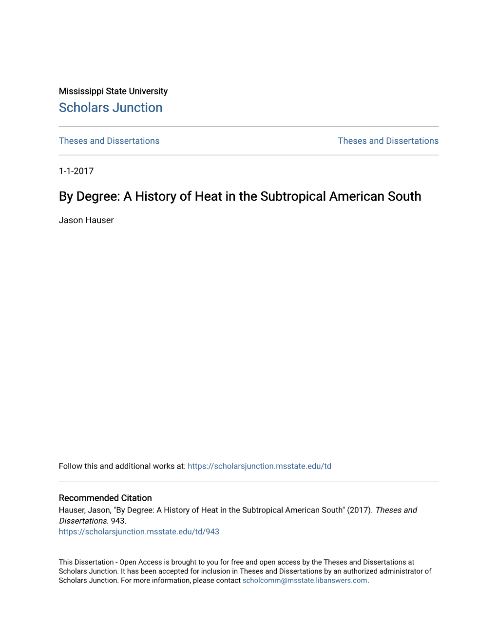 A History of Heat in the Subtropical American South