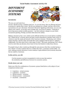 Different Economic Systems Assessment