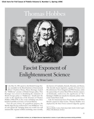 Thomas Hobbes: Fascist Exponent Of