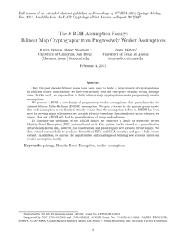 Bilinear Map Cryptography from Progressively Weaker Assumptions