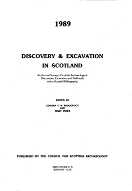 1989 Discovery & Excavation in Scotland
