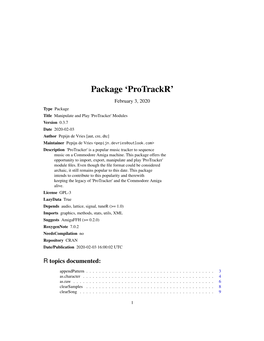 Package 'Protrackr'