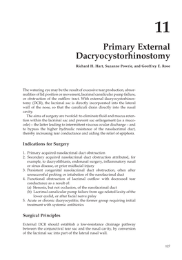 Primary External Dacryocystorhinostomy