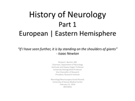 History of Neurology Part 1 European | Eastern Hemisphere