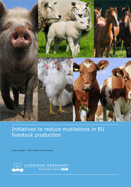 Initiatives to Reduce Mutilations in EU Livestock Production