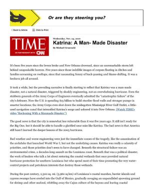 Katrina: a Man- Made Disaster by Michael Grunwald