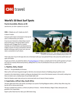World's 50 Best Surf Spots