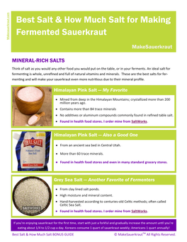 Best Salt & How Much Salt for Making Fermented Sauerkraut