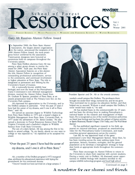 A Newsletter for Our Alumni and Friends Welcome to RESOURCES!