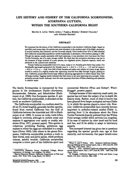 Fishery Bulletin/U S Dept of Commerce National Oceanic and Atmospheric Administration National Marine Fisheries Service V.85