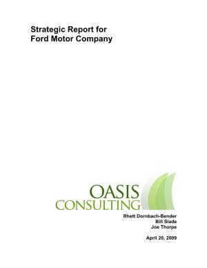 Strategic Report for Ford Motor Company