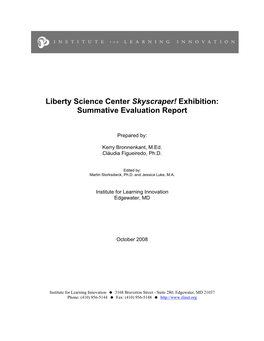 Liberty Science Center Skyscraper! Exhibition: Summative Evaluation Report
