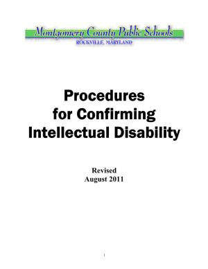 Procedures for Confirming Intellectual Disability