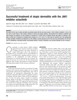Successful Treatment of Atopic Dermatitis with the JAK1 Inhibitor Oclacitinib