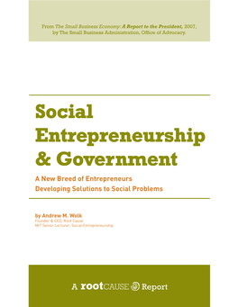 Social Entrepreneurship & Government