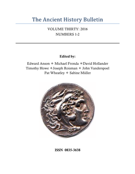 Jens Jakobsson, Dating of Timarchus, the Median Usurper. a Critical Review