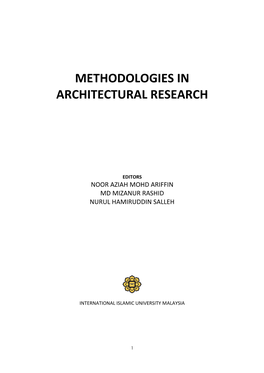 Methodologies in Architectural Research