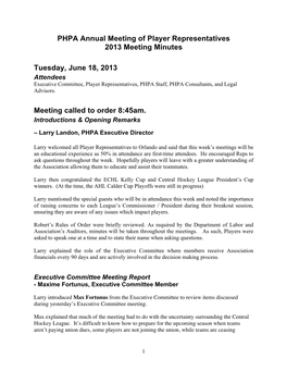 2013 Annual Meeting MINUTES