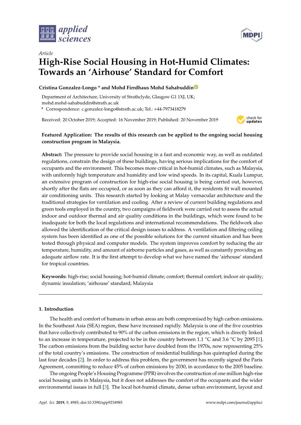 High-Rise Social Housing in Hot-Humid Climates: Towards an ‘Airhouse’ Standard for Comfort