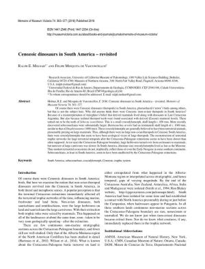 Cenozoic Dinosaurs in South America – Revisited