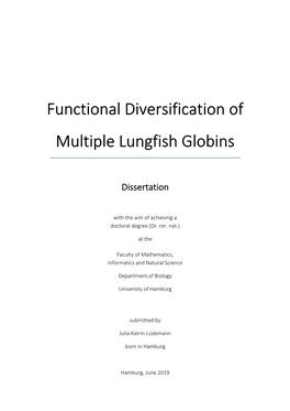 Functional Diversification of Multiple Lungfish Globins