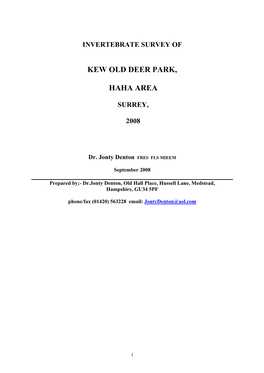 Kewinvertebratereport 2008