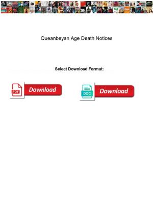 Queanbeyan Age Death Notices