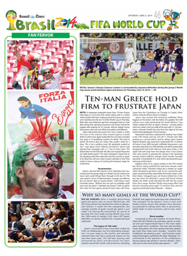Ten-Man Greece Hold Firm to Frustrate Japan