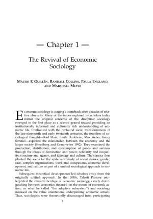 The Revival of Economic Sociology