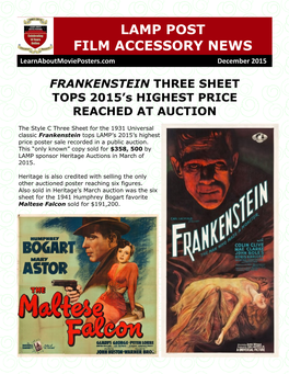 LAMP POST FILM ACCESSORY NEWS Learnaboutmovieposters.Com December 2015