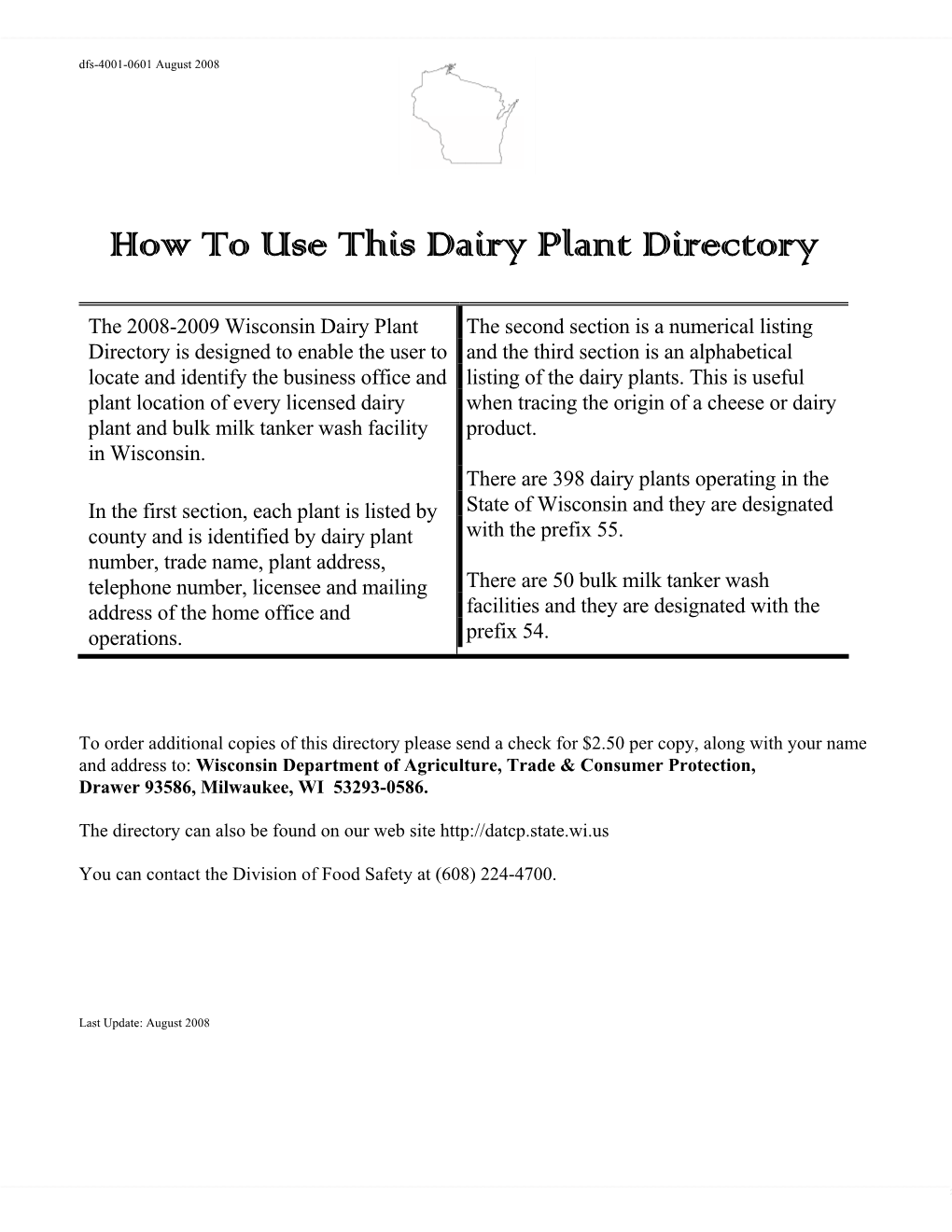 How to Use This Dairy Plant Directory