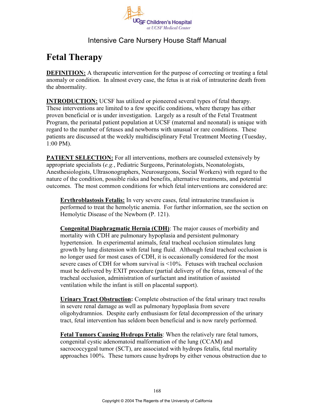 Fetal Therapy