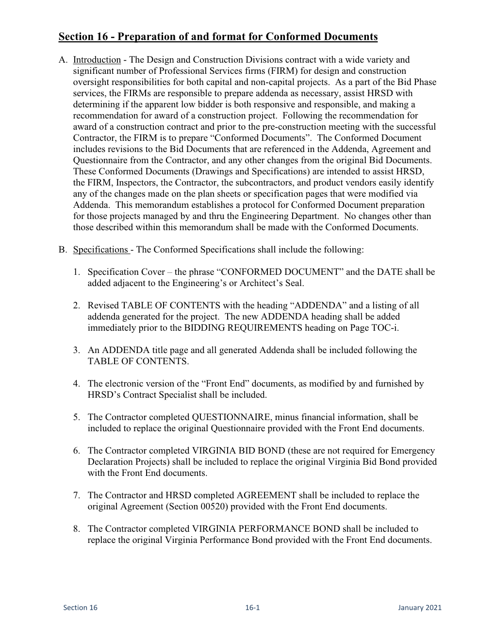 Preparation of and Format for Conformed Documents