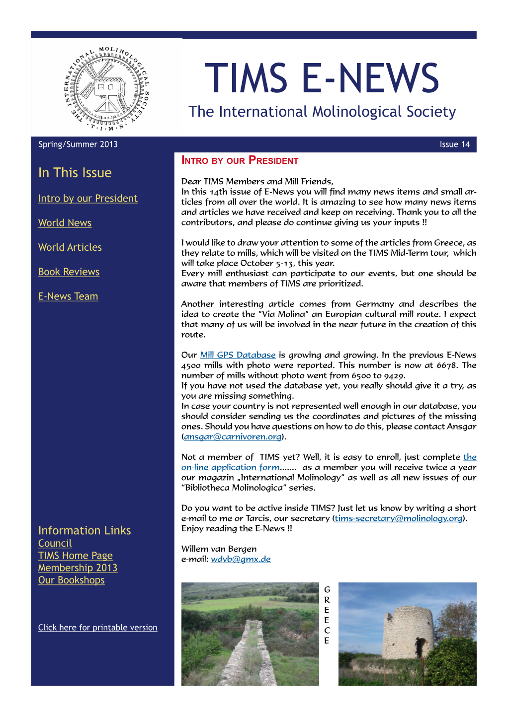 TIMS E-NEWS the International Molinological Society