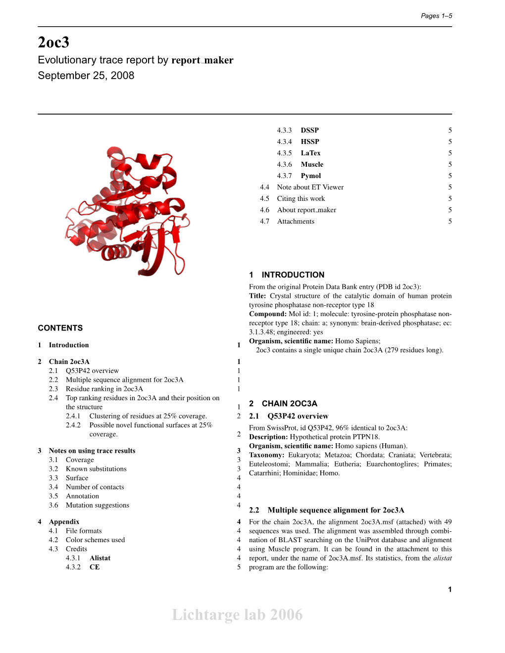 2Oc3 Lichtarge Lab 2006