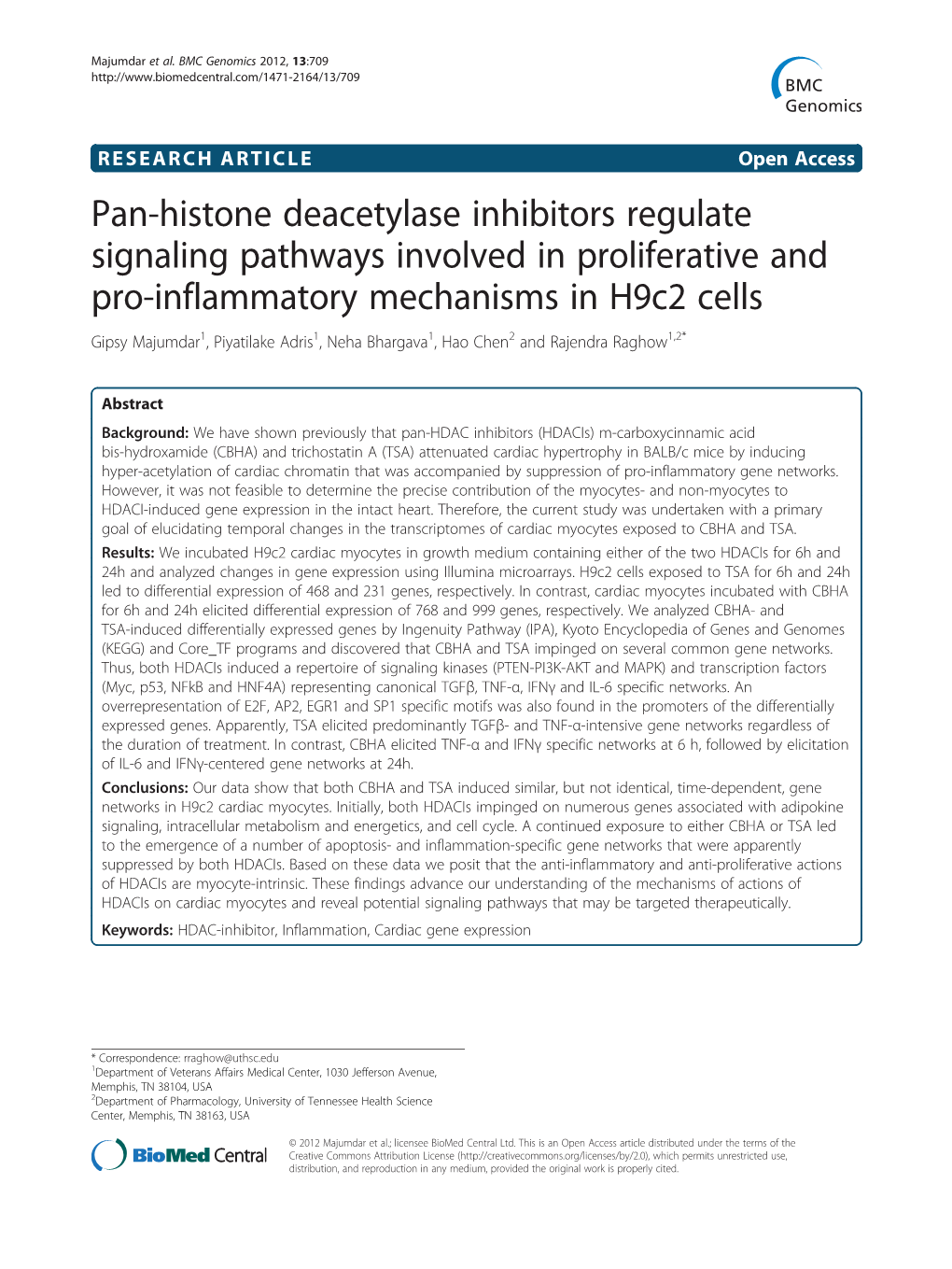 Pan-Histone Deacetylase Inhibitors Regulate Signaling Pathways