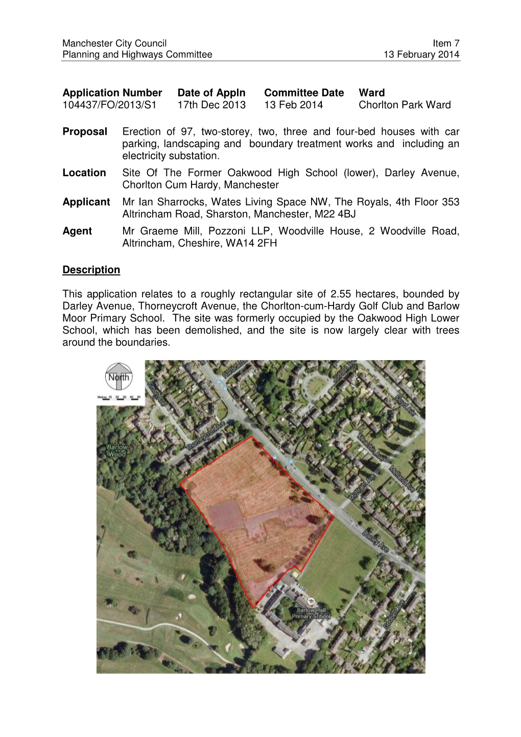 Site of the Former Oakwood High School Darley Avenue Chorlton