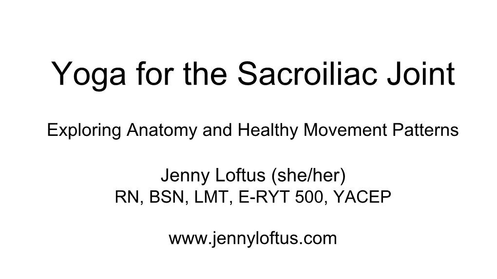 Yoga for the Sacroiliac Joint (PDF)