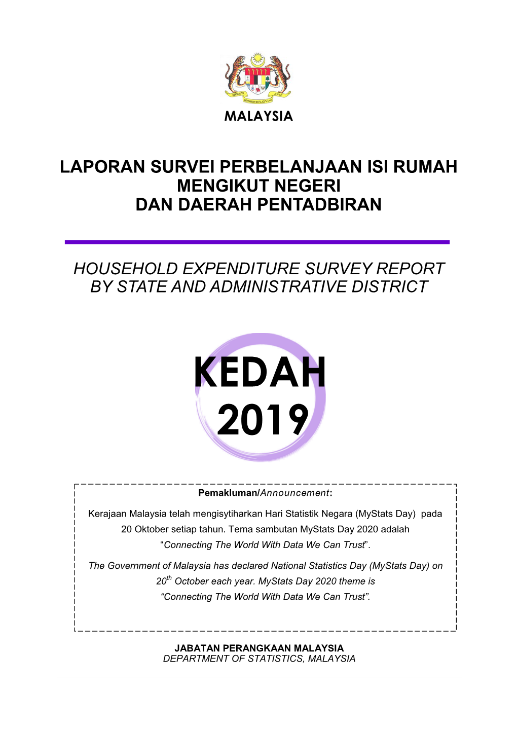 Household Expenditure 2019 Kedah