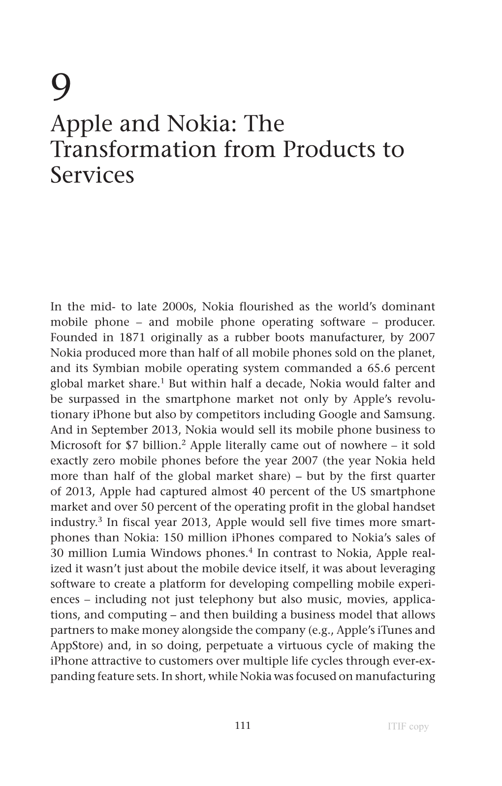 Apple and Nokia: the Transformation from Products to Services