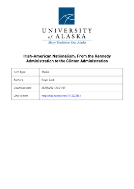 Irish-American Nationalism: from the Kennedy Administration to the Clinton Administration
