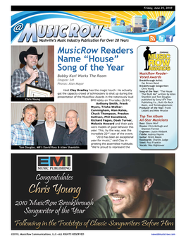 Musicrow Readers Name “House” Song of the Year