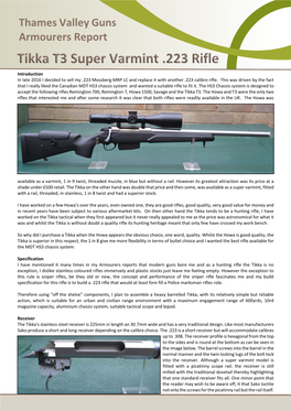 Thames Valley Guns Armourers Report