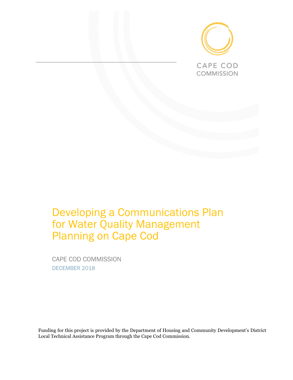 Developing a Communications Plan for Water Quality Management Planning on Cape Cod